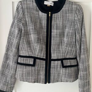 Tweed Calvin Klein Women's Black and White Blazer